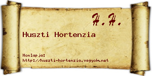 Huszti Hortenzia névjegykártya